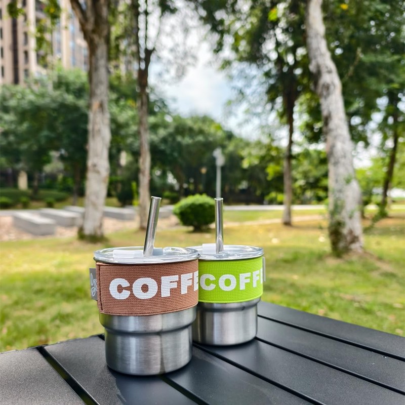 ERCRYSTO Stainless Steel Coffee Tumbler with Leak-Proof Lid - 13.5oz