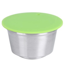 Coffee Capsule, Stainless Steel Reusable Refillable Coffee Capsule Cup Fit for Dolce Gusto Coffee Maker (Green)