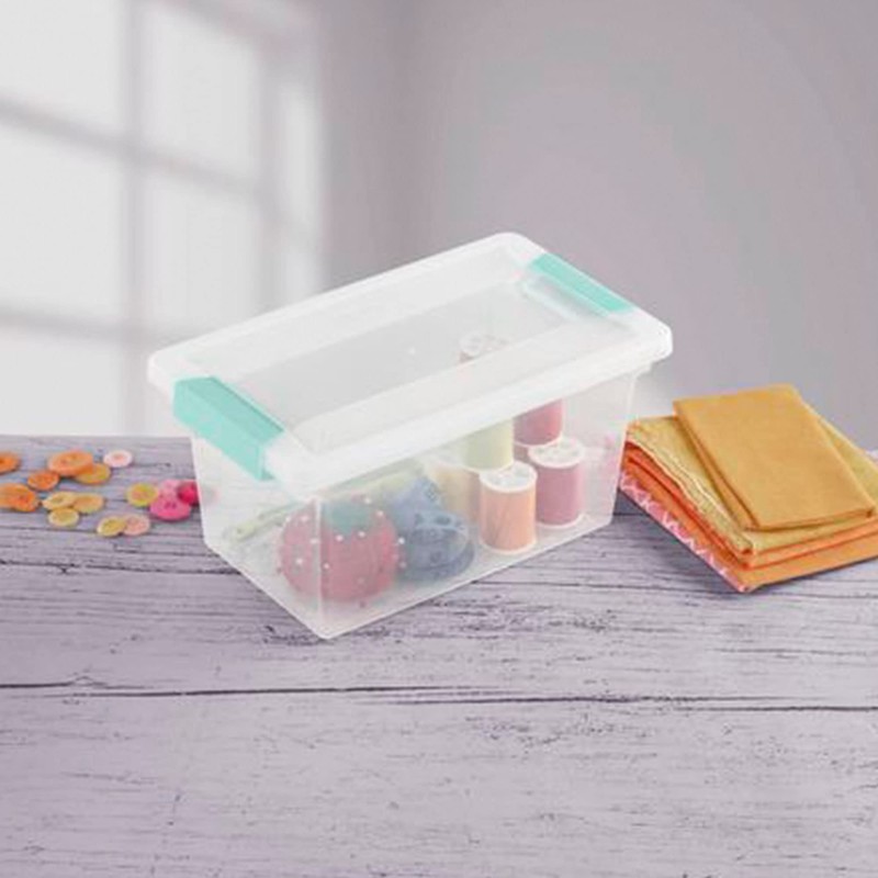 Sterilite 19628604 Medium Clip Clear Storage Box With Latched Lid