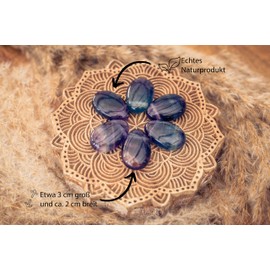 Lebensquelle Plus Fluorite Multicoloured Drop Pendant | Drilled Tumbled Stone Pendant with Cotton Cord | High-Quality Gemstone Pendant, fluorite, Fluorite