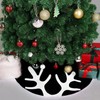MACTING Christmas Tree Skirt, 30 Inches Black Burlap Tree Skirt