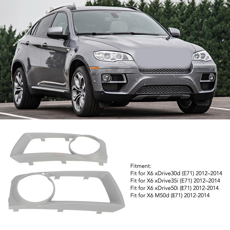 1 Pair Fog Light Grill Cover 51117312595 Scratch Proof Front