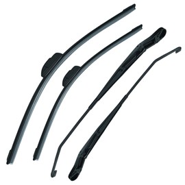 ZXFRC Front Windshield Wiper Arm and Blade Kit 42884 42885 Compatible With Dodge Ram 1500 2500 3500 2002 2003 2004 55077133AA 55077133AB 55077132AA 55077132AB（4PCS）