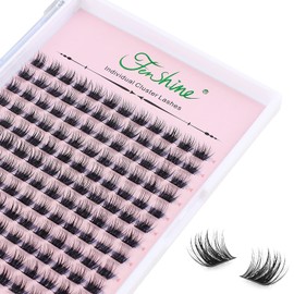 Cluster Lashes Extensions, 144Pcs Individual Lashes Wide Stem D Curl 10mm Length DIY Eyelash Extension Individual Soft False Lashes for Personal Use at Home
