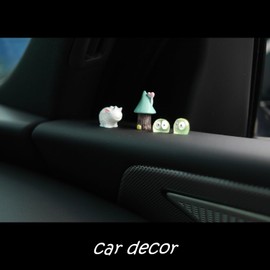 Esenthy 8Pcs Cute Resin Glow in Dark Tree Elves Mini House Sheep Miniature Figurines for Car Interior Decoration Dashboard Ornament Micro Landscape Potted Plants Decorations