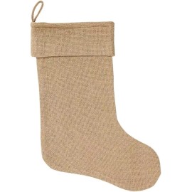 Unbranded 100% Natural Burlap Jute Holiday Christmas Stocking 16 inch