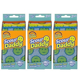 Scrub Daddy Modelo Scour Daddy Fibra con Malla 3 Paquetes de 3 Esponjas c/u