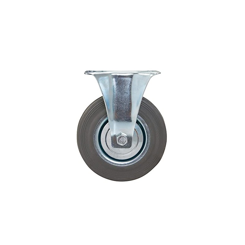 Silverline 926633 Fixman Rubber Castor Fixed, 125 mm 100 kg