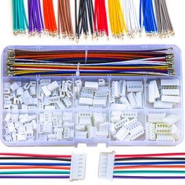 Tcenofoxy JST Molex 2.54mm Cable Connector Assortment Kit，Compatible with Molex KK 254 2.54mm Connector 2P 3P 4P 5P 6P 5264 Housing with 22AWG Pre-Crimped Cables (TC-5264)