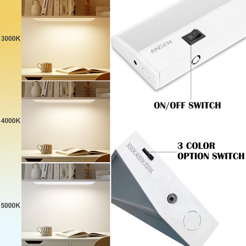 Ansen 3Packs of Under Cabinet Lights for Kitchen, 18in 15W