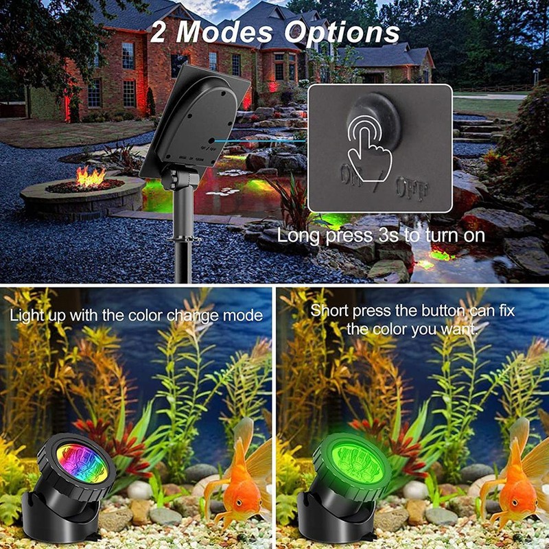 Solar Underwater Pond Lights LED Solar Powered Diving Lamp Projector