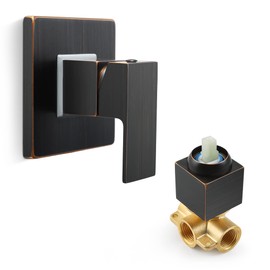 SKOWLL Shower Valve Trim Wall Mount Rough-In Valve Single Handle Bathtub Fixture Tub Mixer Kit, Oil Rubbed Bronze