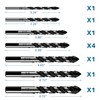 10-Piece Masonry Drill Bit Set for Concrete Tile Glass Ceramic