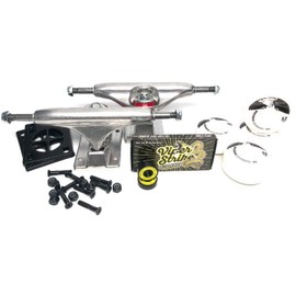 Warehouse Polished Trucks with 52mm White Street Eagles Wheels, Bearings & Hardware Kit - 5.0" Hanger 7.75" Axle (Set of 2)