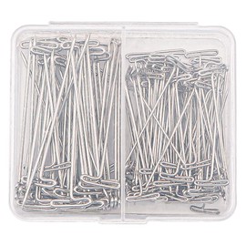CENPEK 100PCS T Pins for Wig Heads 1.5 and 2 inch Stainless Steel Wig Straight Pins with Plastic Box for Knitting Crafts Sewing Jewelry
