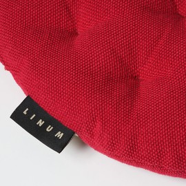 LINUM Pepper Elegant Round Seat Cushion for Indoor and Outdoor Use, Diameter 37 cm, 100% Cotton, Washable, Red