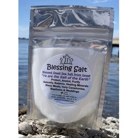 Urban ReLeaf BLESSING SALT! Blessed Dead Sea Salt. Holy Ceremony Wedding Anointing Baptism Meals Housewarming, Healing Minerals, Big 6 oz resealable bag.