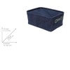 WENKO Anela Bathroom Basket with Lid Dark Blue