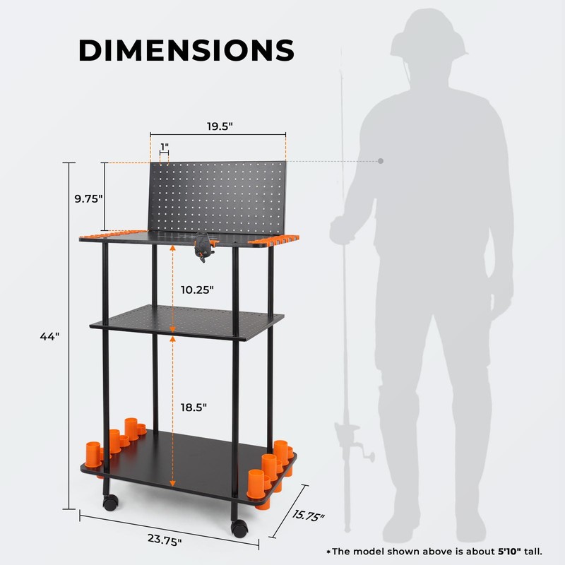 Gear Trolley V12 Mobile Fishing Rod Holder for 12 Rods
