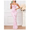 Milumia Women's Floral Tie Shoulder Maxi Dress Elegant Ruched Bust