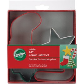 Wilton Jolly Shapes 4-Piece Color Metal Cookie Cutter Set