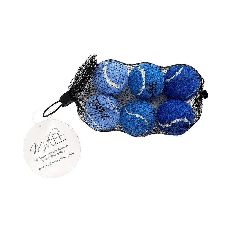 Midlee Mini 1.5" Dog Squeaky Tennis Balls- Set of 6