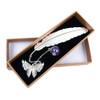 Alnicov Metal Feather Bookmark with 3D Butterfly Pendant,a Unique Gift