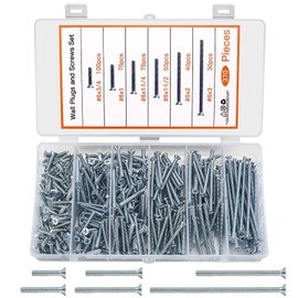 370 Pcs Electrician's Machine Screw Kit, Flat Head Cross Head Long Electrical Outlet Screws, Electrical Outlet Extender Device Mounting Screws, #6X(*3/4、6#*1、6#*1-1/4、6#*1-1/2、6#*2、6#*3)