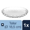 Leonardo 066339 Plate, Transparent, Plain, Glass, Round, 18 cm
