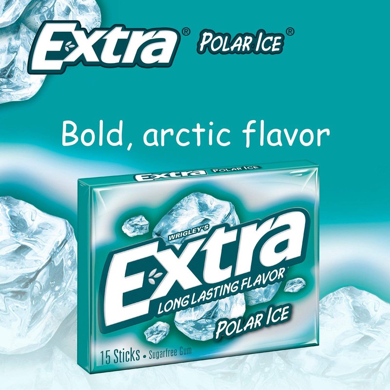 Extra Polar Ice Sugar-Free Gum (15 Count 12 Pack)