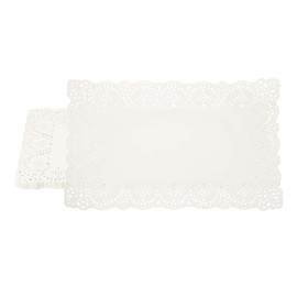 YELARXI Paper Doilies, 13.8 Inch White Lace Doilies Rectangle Disposable Decorative Placemats Hollow Flower for Desserts Food Crafts Parties Birthday Tableware Decoration (50 Pack, White)