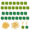 BOFUNX Pack of 30 Lucky Charm Pendants Mini Clover Leaf