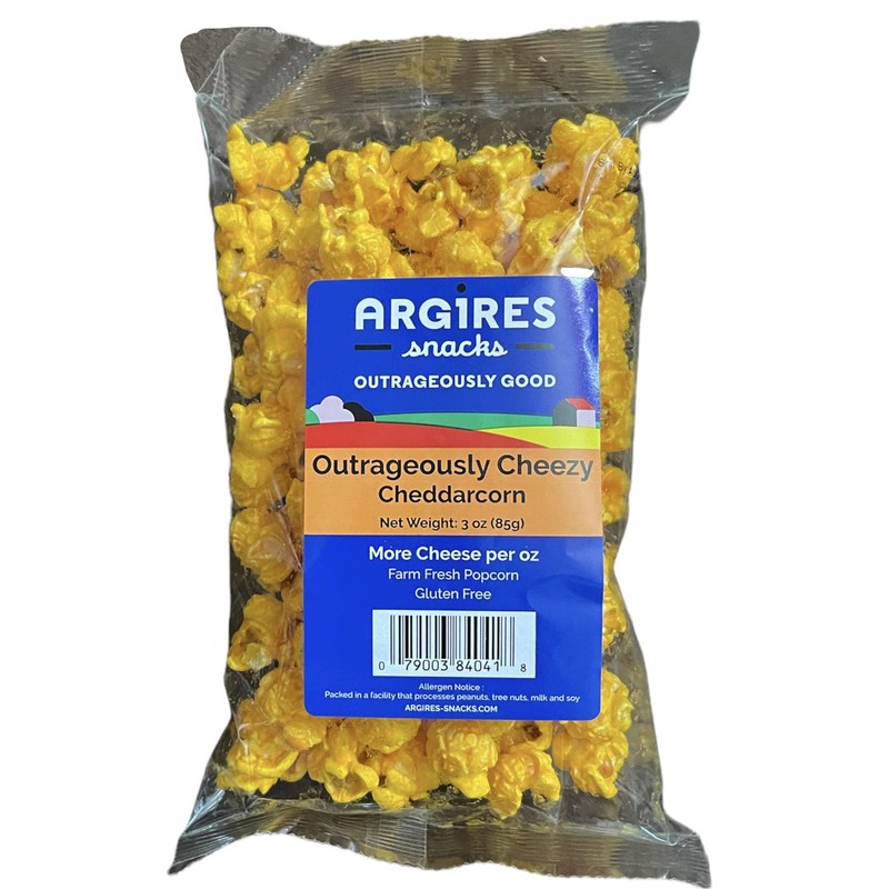 Argires Chicago 3 pack Gourmet Cheddar Cheese Popcorn 3 oz