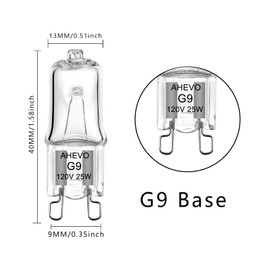 AHEVO G9 Halogen Bulb 25W 120V T4 JCD Type G9 Base 2 Pin Light Bulb Replacement for Chandeliers, Pendants, Cabinet Lights, Dimmable, Warm White 2700K (12 Pack)