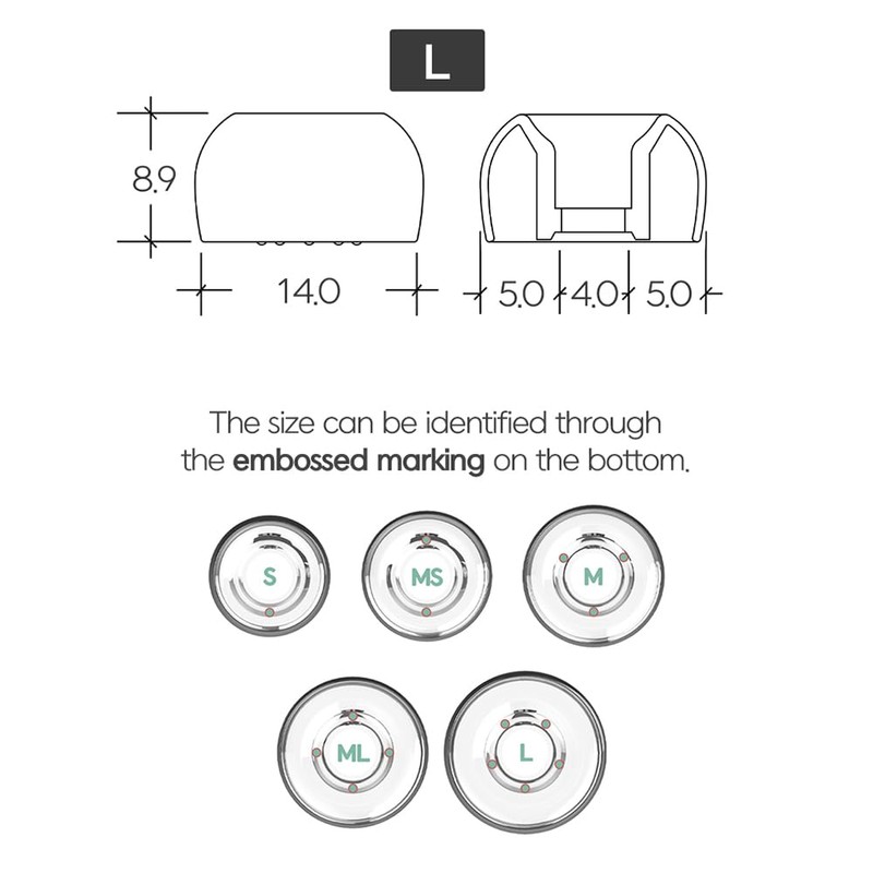HiFiGo Divinus Prism Wide Bore LSP Eartips for 4-6mm Nozzle,