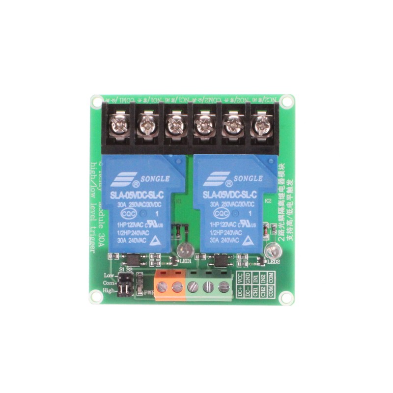 NOYITO 30A 2-Channel Relay Module High Low Level Trigger with