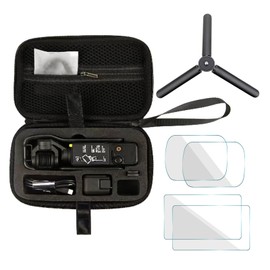 Osmo Pocket 3 Case, Hardened Protective Film, Mini Tripod Made of Metal, Portable Storage Bag for DJI Osmo Pocket 3 Accessories