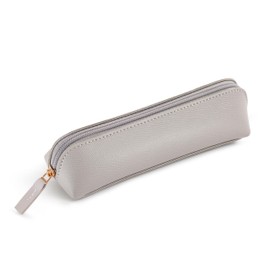 Miquelrius - Oval Pencil case, 1 Compartment, Size 190 x 55 x 30 mm, Outer Material and Handle in Imitation Leather, Zipper, Colour: Grey, Grey, 191 x 55 x 30 mm, MR19204, Grey, 191, Grey, 191 x 55 x