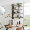 Unbranded Danya B. 4-Tier Floating Bracket Wall Shelf - Walnut