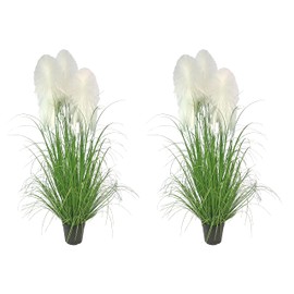 VIGGDA Artificial Plant 47in(2pack) Tall Artificial Grass Plant,Faux Plants Indoor Home Decorative Artificial Plants & Flowers in Pot Fake Plant