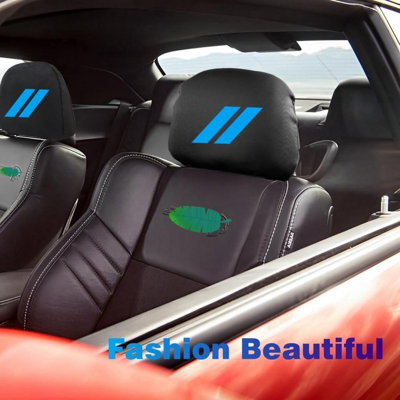 QOMAGO 2PCS Universal Car Headrest Covers Car Seat Head Rest