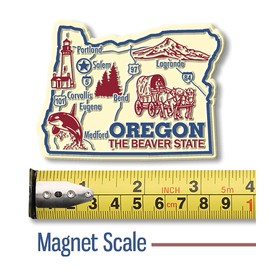 Oregon Giant State Magnet by Classic Magnets, 3.5" x 2.6", Collectible Souvenirs Made in The USA