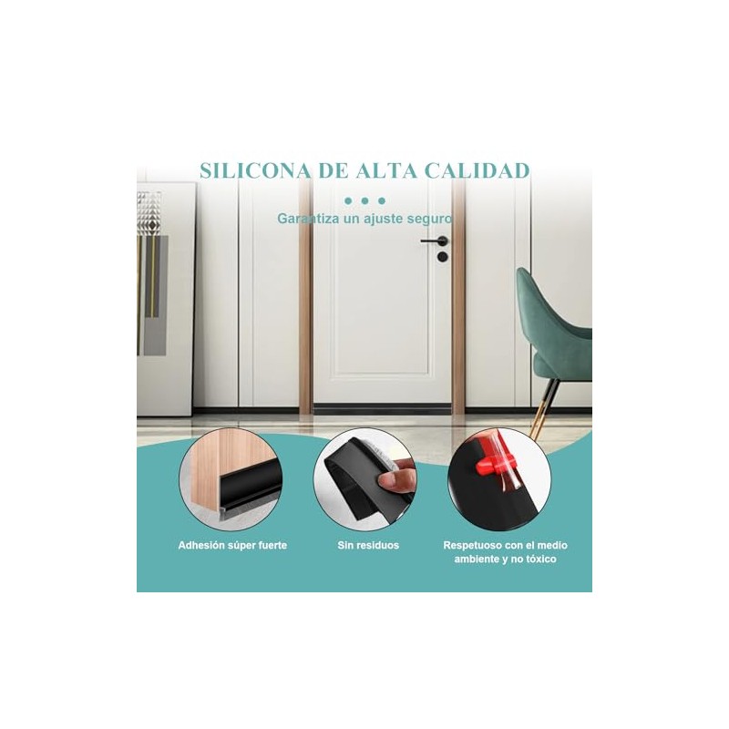 Guardapolvo y Protector para Puerta con cepillo,Tira de Sellado de