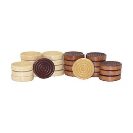 Worldwise Imports Sheesham/Boxwood 1.5in Checkers Pieces (24)
