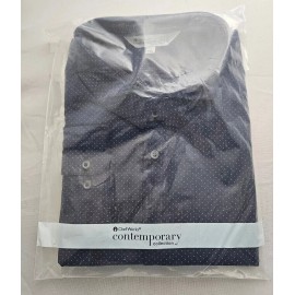 Chef Works Contemporary Collections Shirt Navy Polka Dot Size 2XL WOMENS