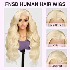 FNSD 16 Inch 13X6 613 Lace Front Wig Human Hair Blonde Lace Front Wigs Human Hair Pre Plucked 220% Density 16 Inch Body Wave Lace Front Wigs Human Hair Pre Plucked HD Lace Frontal Wig for Black Women