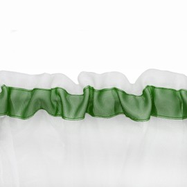 Just Contempo Traditional Café Curtain Panel with Gingham Checked Design, Green, 59x18 inches