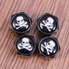 VICASKY Universal Fitment Valve Caps Skull Pattern 4pcs Black Car