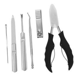 Healeved 1set Foot Callus Scrubber Pedicure Tools for Feet and Nails Hard Skin Remover Kit for Home and Travel Elegant Black Design