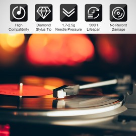 2Pcs ATN3600L Diamond Record Player Needles Replacemen with Stylus Cleaning Brush, Replacement Stylus Compatible with AT-LP60X, AT-LP60XBT, AT-LP60XBT-USB Record Player